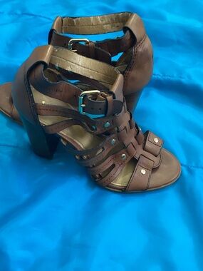 Coach Brown Strappy High Heel Sandals - Women